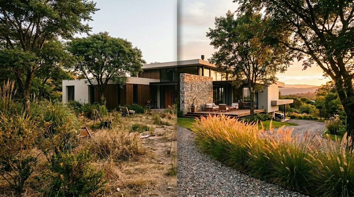 Entrada de casa exterior con jardín en Córdoba